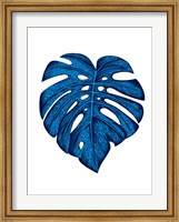 Framed Blue Tropical Leaf