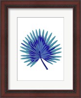 Framed Blue Tropical Leaf