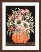 Framed Fall Floral with Pumpkin