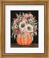 Framed Fall Floral with Pumpkin