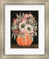 Framed Fall Floral with Pumpkin