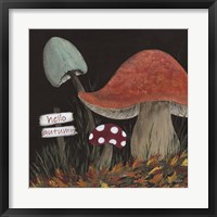 Framed Hello Autumn Mushrooms