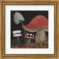 Framed Hello Autumn Mushrooms