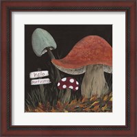 Framed Hello Autumn Mushrooms