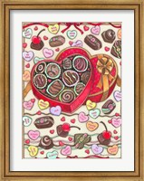 Framed Chocolates and Candy Hearts