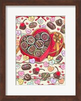 Framed Chocolates and Candy Hearts