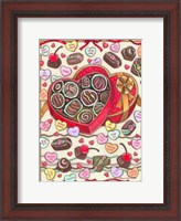 Framed Chocolates and Candy Hearts