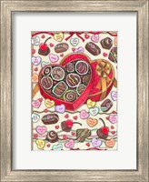 Framed Chocolates and Candy Hearts