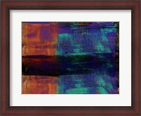 Framed Abstract Green and Orange