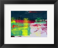 Framed Abstract Turquoise and Yellow