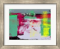 Framed Abstract Green and Purpple