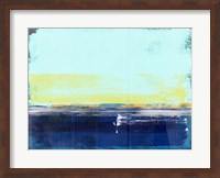 Framed Abstract Navy Blue and Turquoise