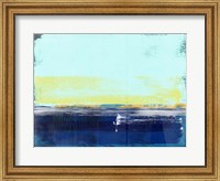 Framed Abstract Navy Blue and Turquoise