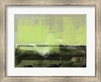 Framed Abstract Green and Brown