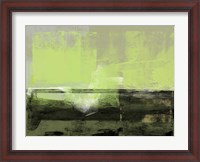 Framed Abstract Green and Brown