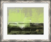 Framed Abstract Green and Brown