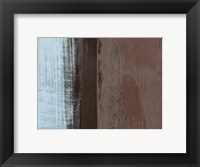 Framed Abstract Light Blue and Brown