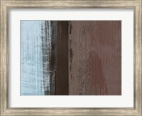 Framed Abstract Light Blue and Brown