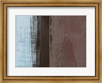 Framed Abstract Light Blue and Brown