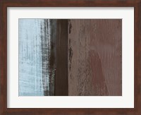 Framed Abstract Light Blue and Brown