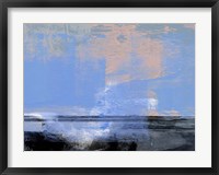 Framed Abstract Light Blue and Black