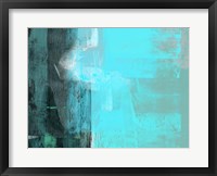 Framed Abstract Turquoise Yellow and Green