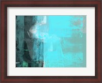 Framed Abstract Turquoise Yellow and Green