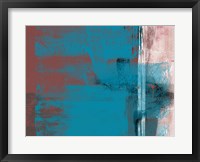 Framed Abstract Blue Brown and White