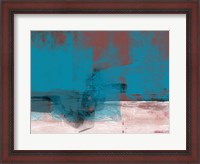 Framed Abstract Blue and Brown I