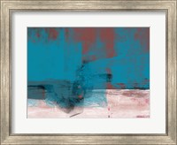 Framed Abstract Blue and Brown I