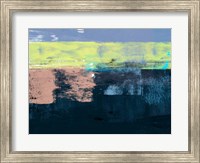 Framed Abstract Blue and Yellow I