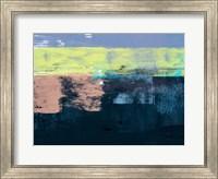 Framed Abstract Blue and Yellow I