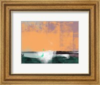 Framed Green and Yellow Abstract