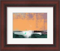 Framed Green and Yellow Abstract