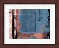 Framed Blue and Brown Abstract Composition I