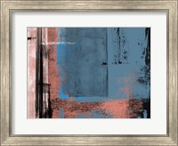 Framed Blue and Brown Abstract Composition I