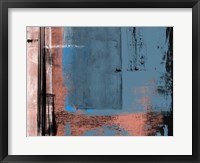 Framed Blue and Brown Abstract Composition I