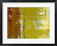 Framed Yellow Mustard Abstract Composition I