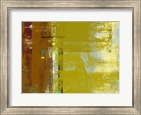 Framed Yellow Mustard Abstract Composition I