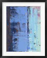 Framed Turquoise Blue Abstract Composition I
