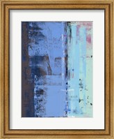 Framed Turquoise Blue Abstract Composition I