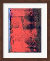 Framed Red and Blue Abstract Composition I