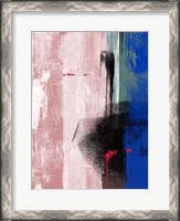Framed Blue and Black Abstract Composition I