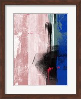 Framed Blue and Black Abstract Composition I