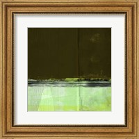 Framed Green and Olive Abstract Composition I