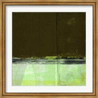 Framed Green and Olive Abstract Composition I