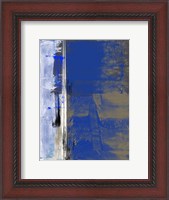 Framed Blue and White Abstract Composition I
