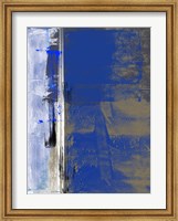 Framed Blue and White Abstract Composition I
