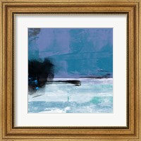 Framed Blue and White Abstract Composition II