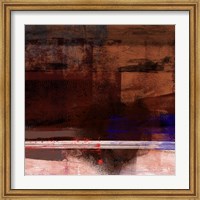 Framed Brown and White Abstract Composition I